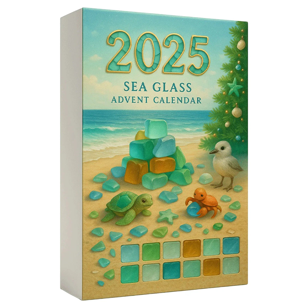 Acrylic Sea Glass Christmas Advent Calendar Ornaments 24pcs
