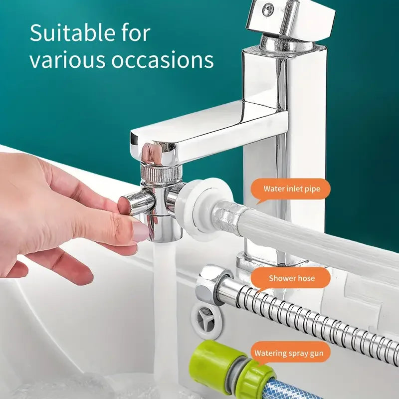 3-Way Faucet Diverter | Zinc Alloy, Silver Finish – YANKE