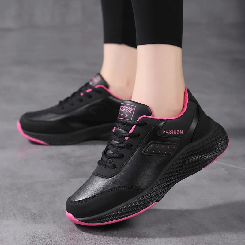 YBQJOO Women's Casual Sneakers – Lightweight Lace-Up Sport Shoe