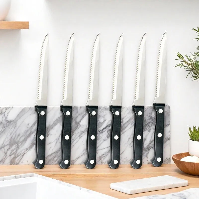 Steak Knives Set 4–16 Pcs Full Tang Serrated Stainless Steel