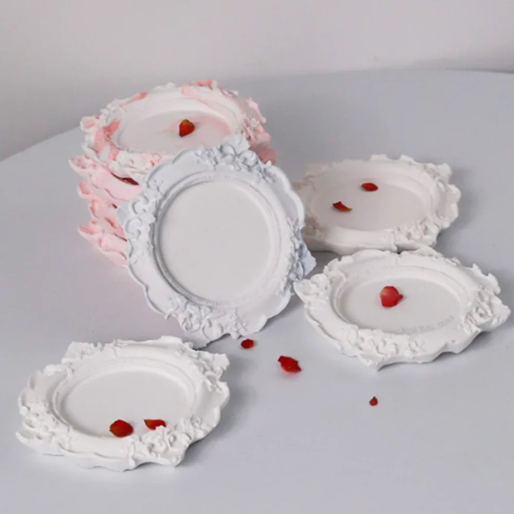 Baroque Tray Silicone Mold European Lace Relief Fruit Cake Pallet