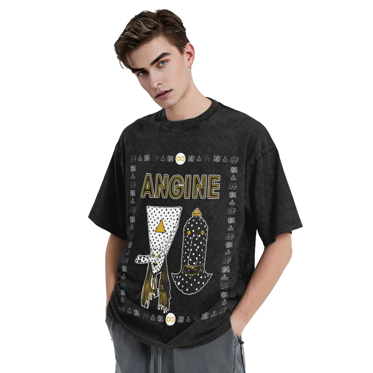 Men's Y2K Graphic Band Tee | Loose Fit Short Sleeve Cotton Shirt