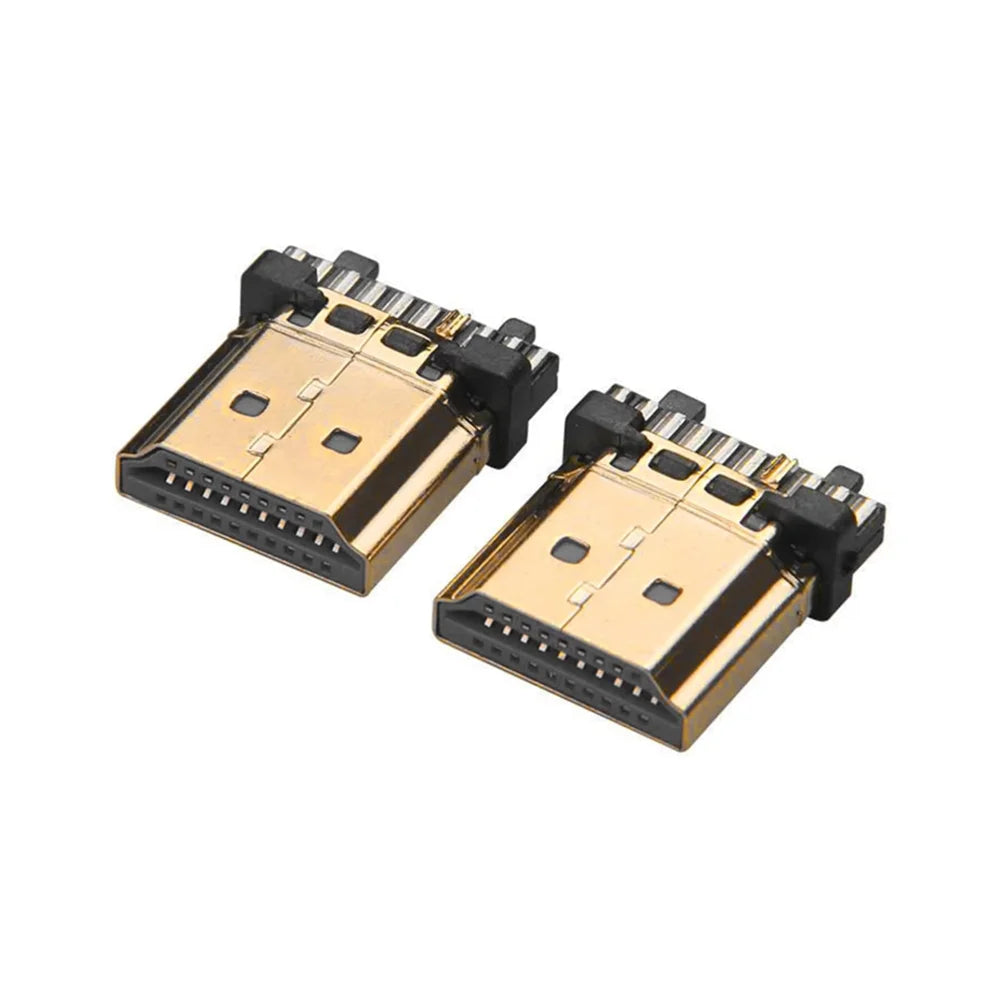 Gold-Plated 19-Pin HDMI Male Solder Connector | 10 or 50 Pack