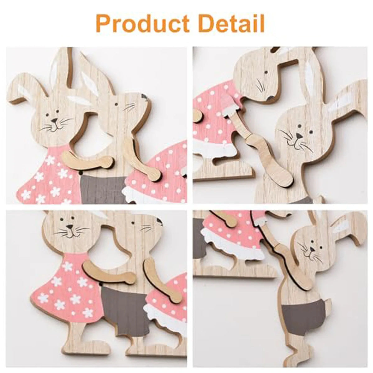 Easter Painted Bunny Wooden Seesaw Ornament | Home Décor