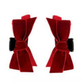 Black Velvet Bow Hair Claw Clips – Celebrity Style 2pcs Set