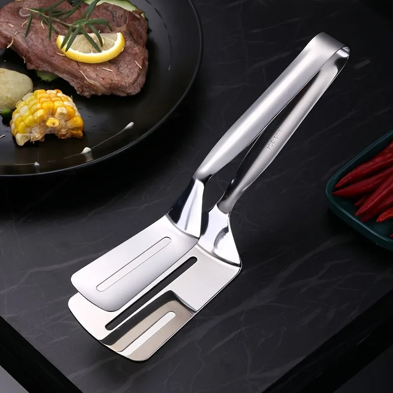 1 Stainless Steel Steak Clips Multifunctional Spatula Double-sided