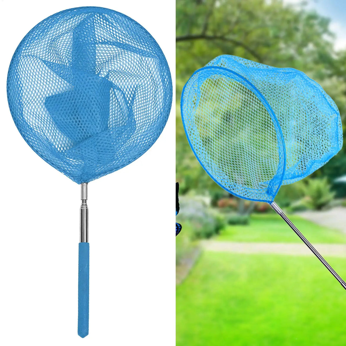 Kids Fishing Net Stainless Steel Telescopic Anti Slip Small Catcher