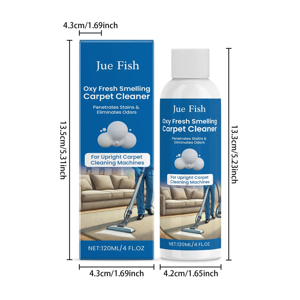 Jue-Fish Carpet Cleaner Liquid | Deep Clean & Stain Remover