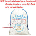 Personalized Hanukkah Drawstring Gift Bag | Custom Name Sack