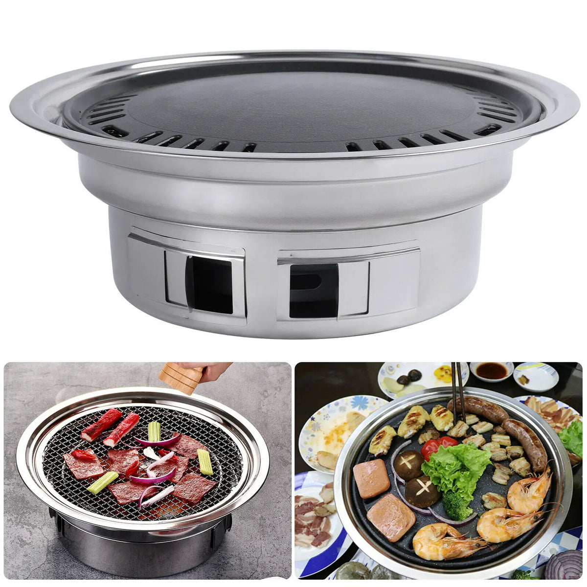 Korean Charcoal BBQ Grill | Stainless Steel Non-Stick Outdoor