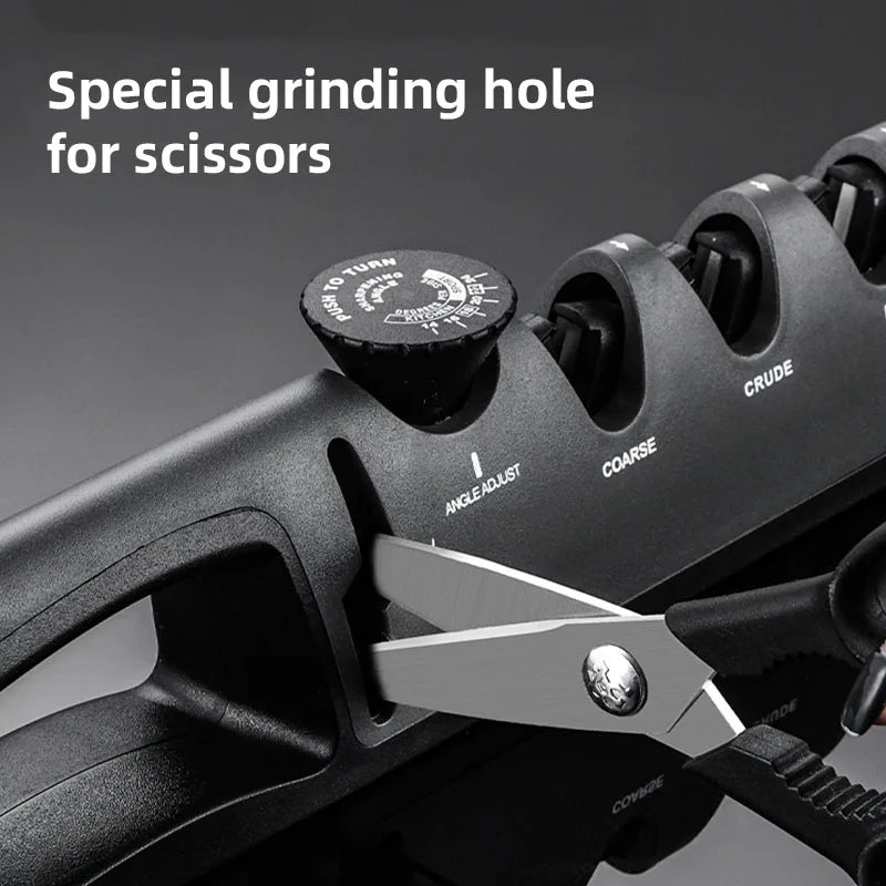 5-in-1 Knife & Scissor Sharpener | Adjustable Angle Whetstone