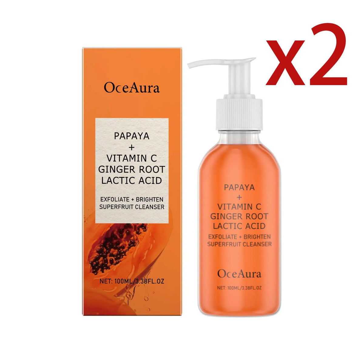 OceAura Papaya Exfoliating Brightening Facial Cleanser 100ml