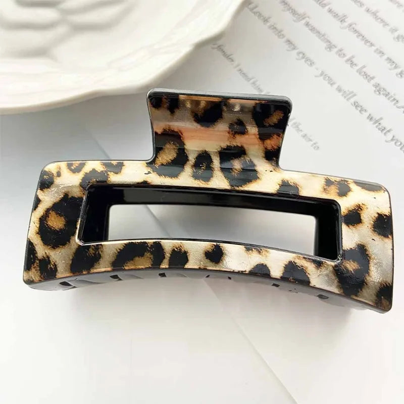 4-Pack Leopard Shark Hair Claw Clips – Thin & Thick Hair