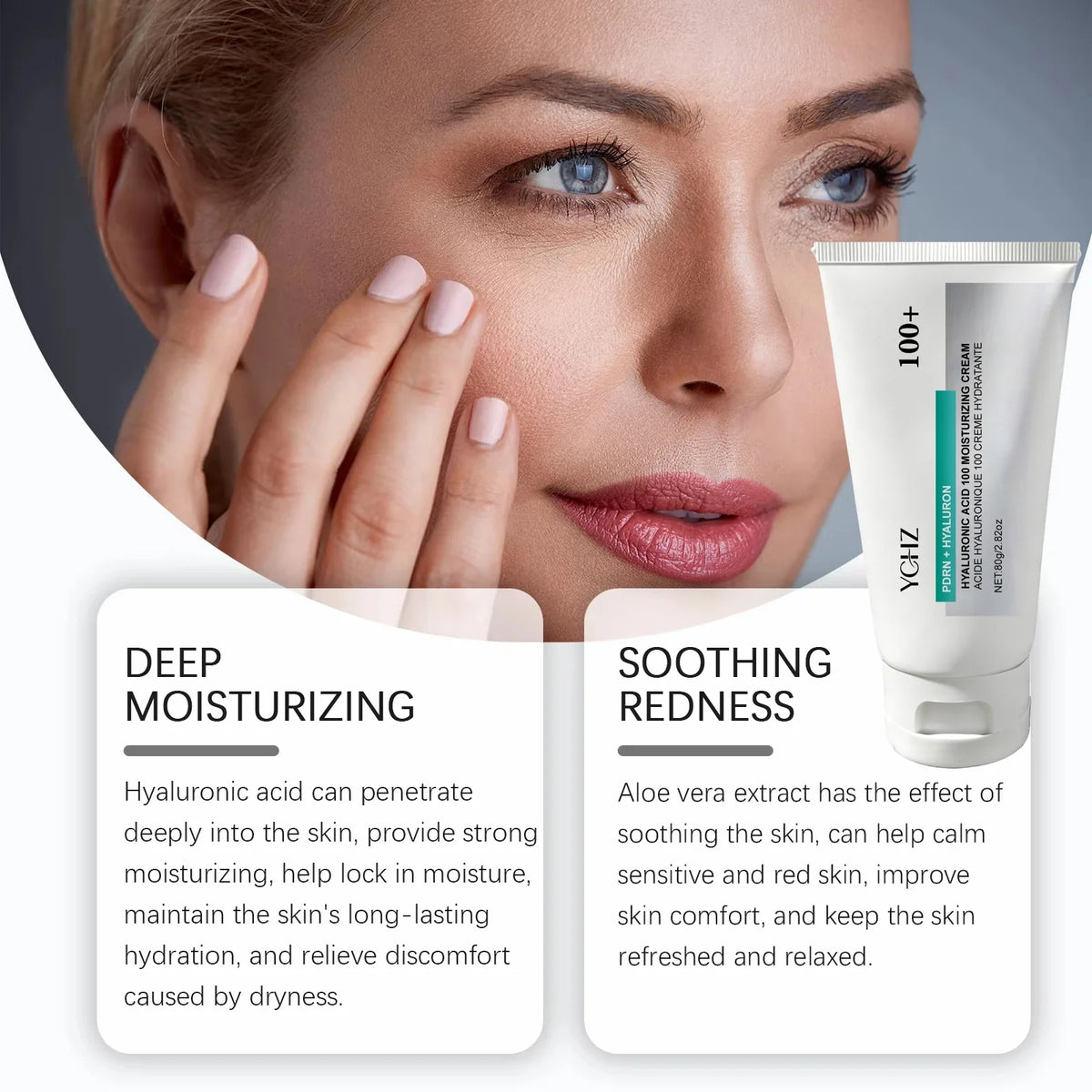 YCHZ Hyaluronic Acid Moisturizing Cream – Korean Skincare 80g