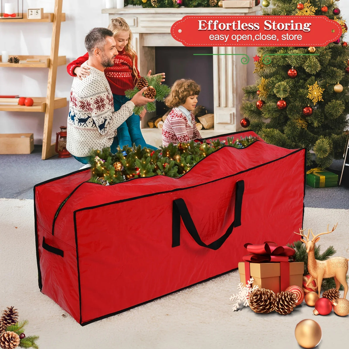 Christmas Tree Storage Bag Up Disassembled Trees Reinforced Handles