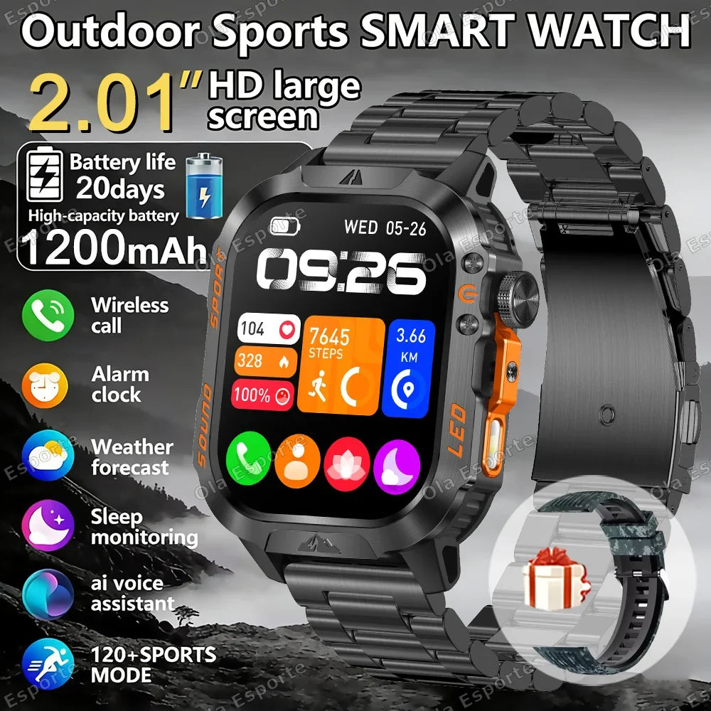 Ola Esporte HT30 Military Smartwatch | LED Flashlight & BT Call