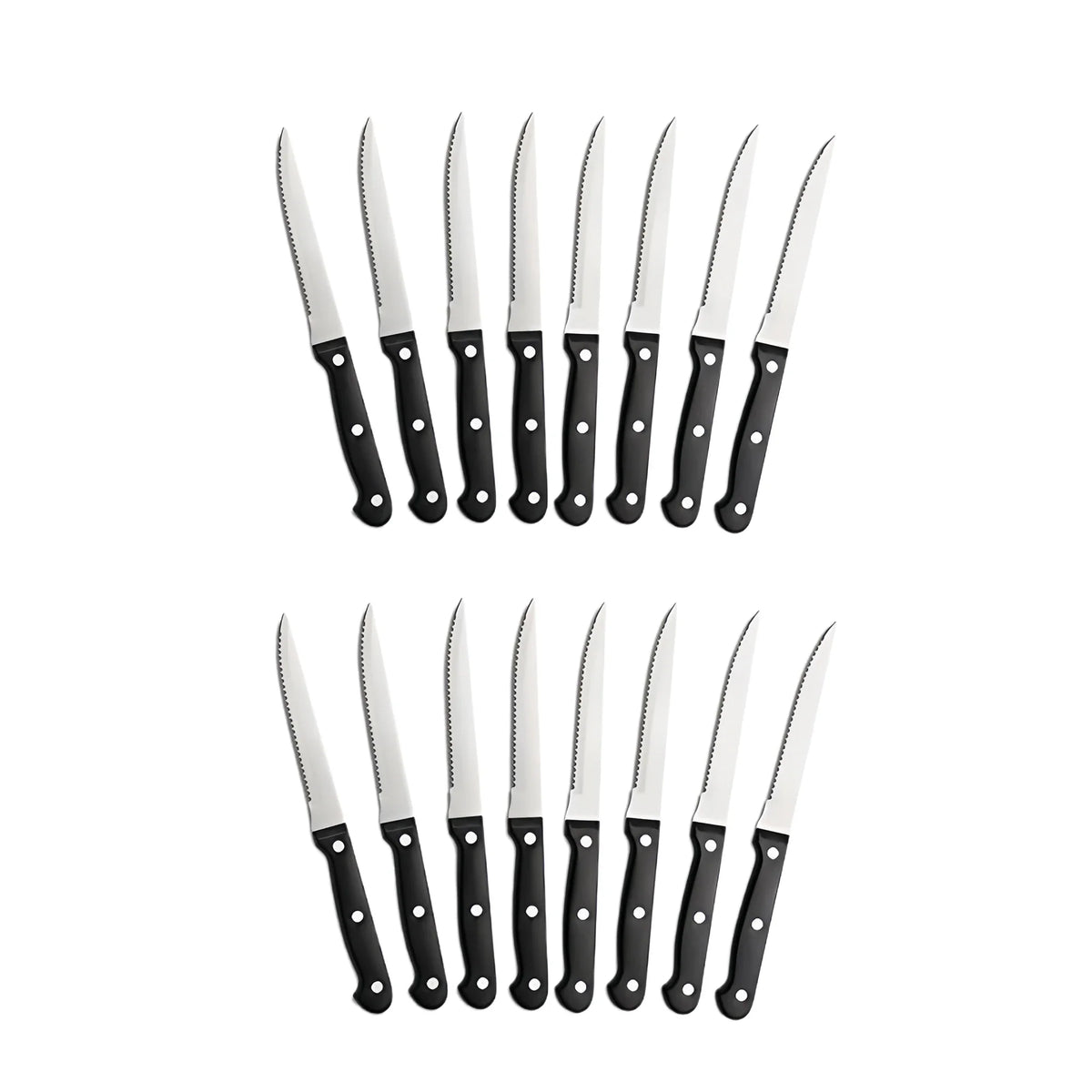 Steak Knives Set 4–16 Pcs Full Tang Serrated Stainless Steel