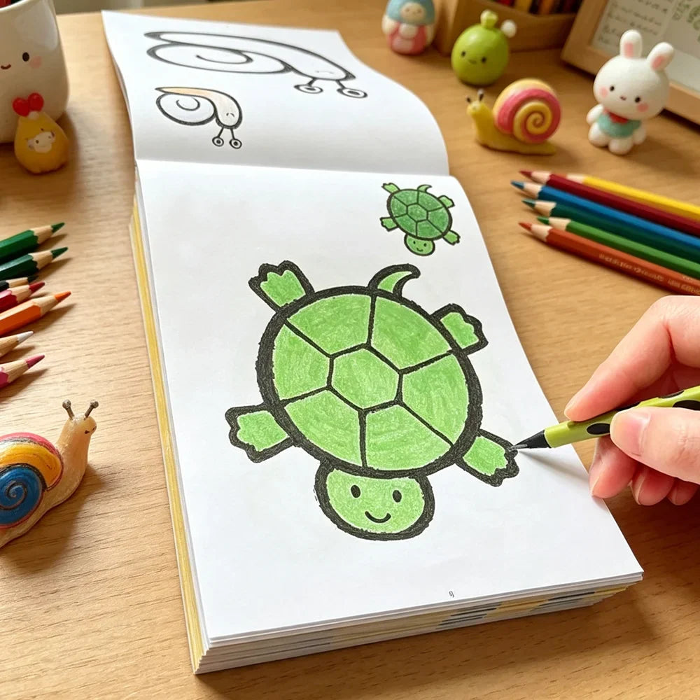 Children's Coloring Book 32 Pages Ages 3-6 Cute Cartoon Animal