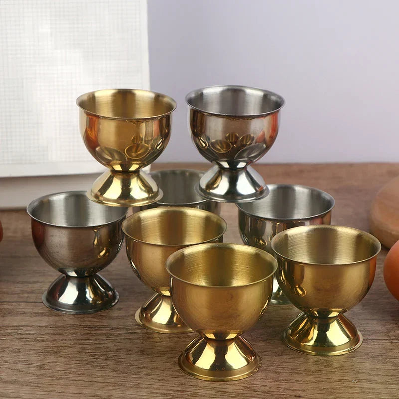 4-Piece Stainless Steel Egg Cups Set – Boiled Egg Stand Holder