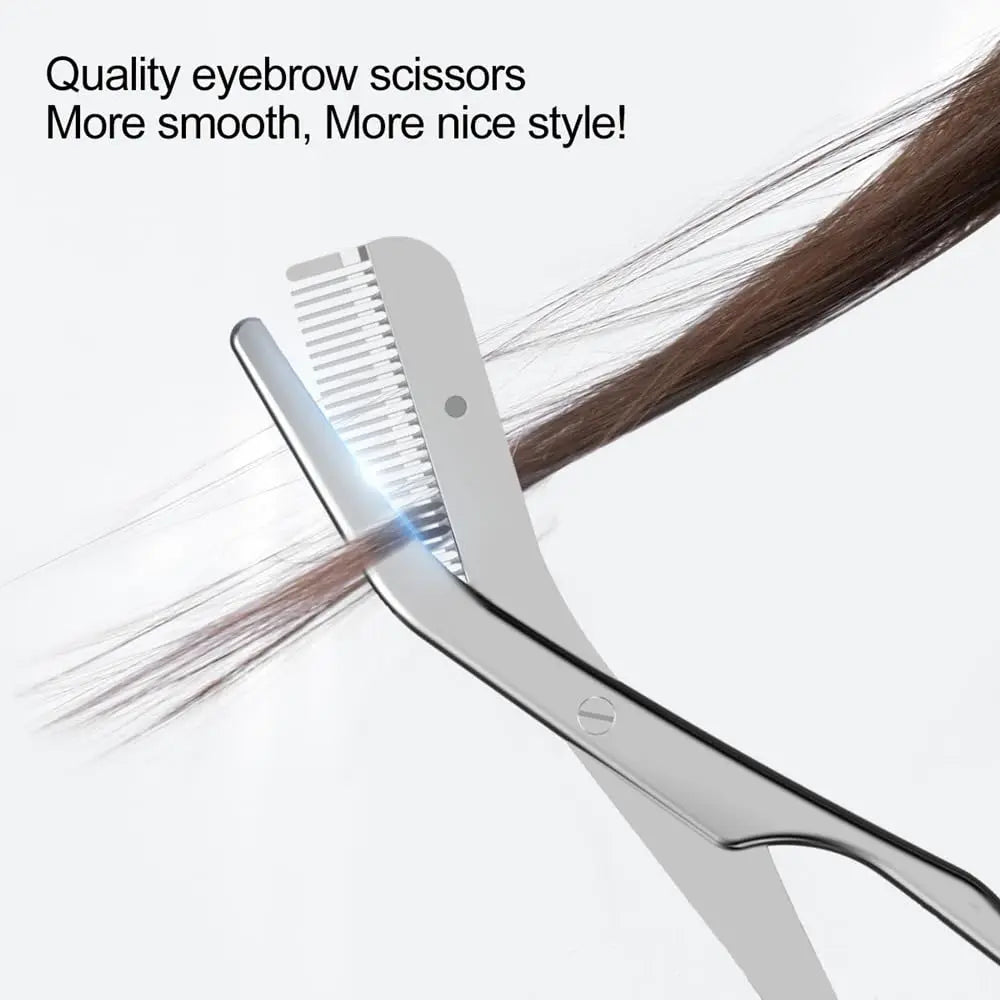 Eyebrow Scissors & Grooming Kit with Comb – Men & Women