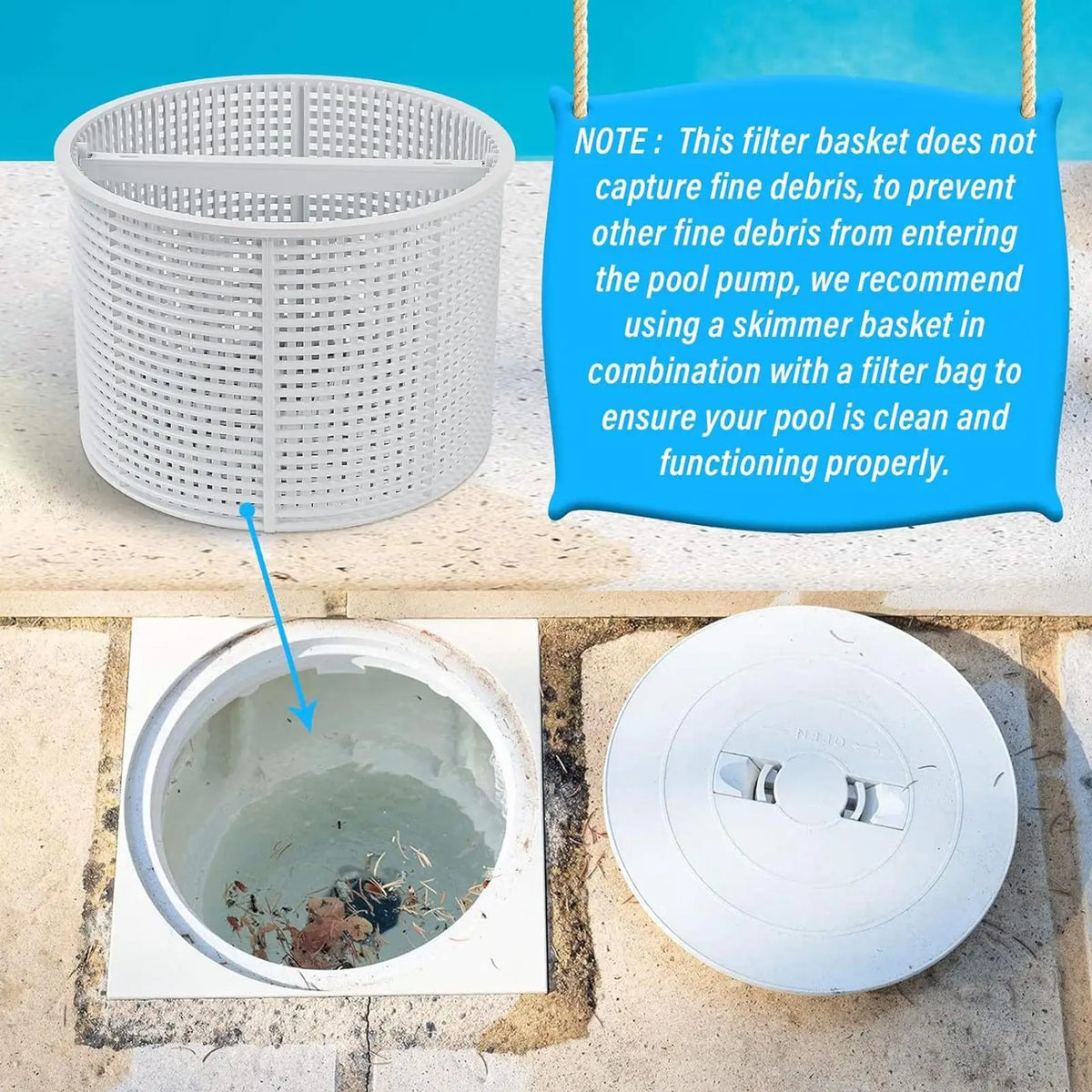 Pool Skimmer Basket – ABS Strainer for Leaves & Debris