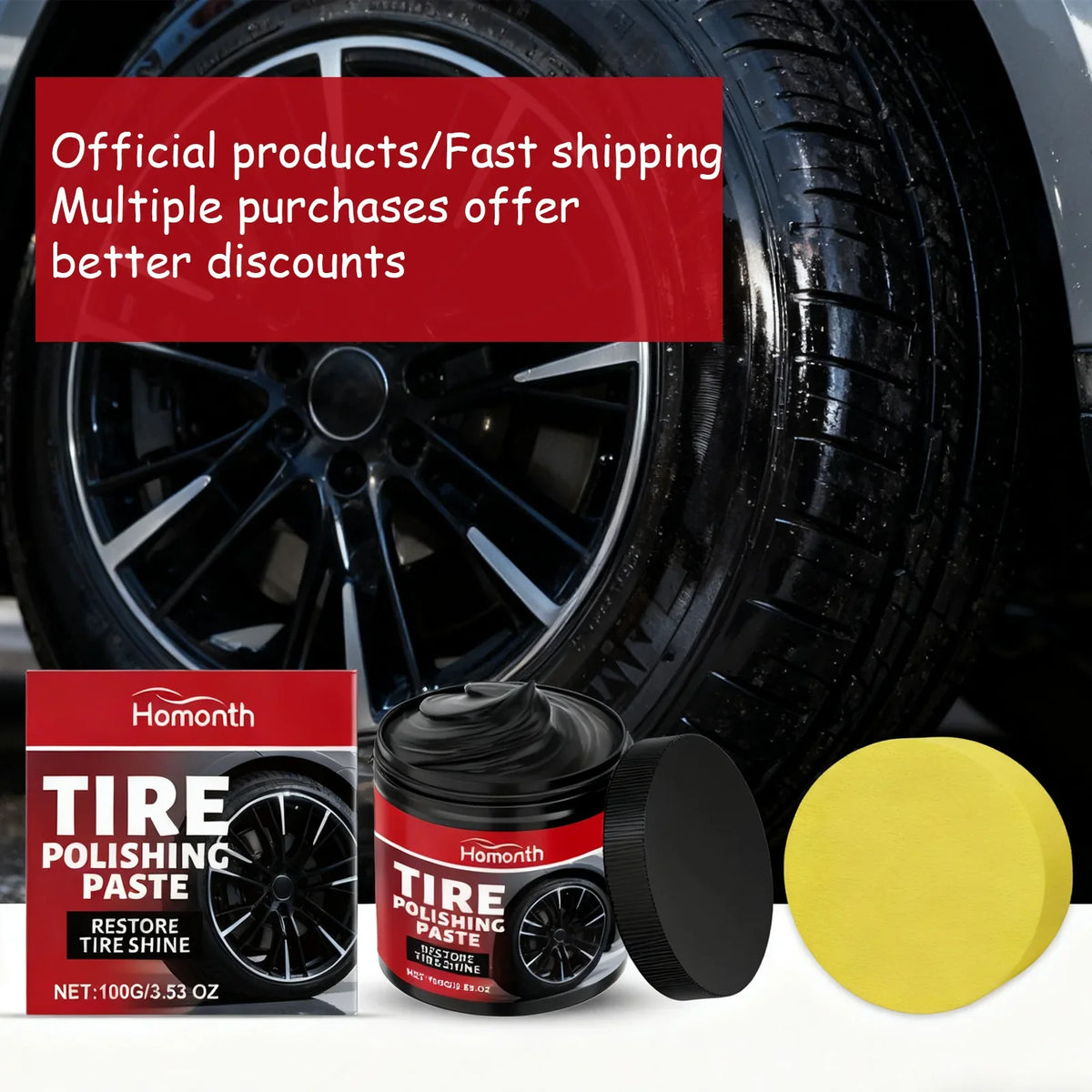 Tire Polishing Paste | Refurbishing & Crack Prevention 100g