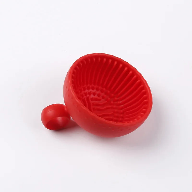 Makeup Brush Cleaning Bowl & Silicone Scrubber Pad
