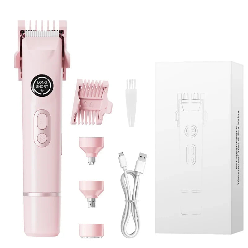 4-in-1 Waterproof Electric Hair Trimmer for Women & Men