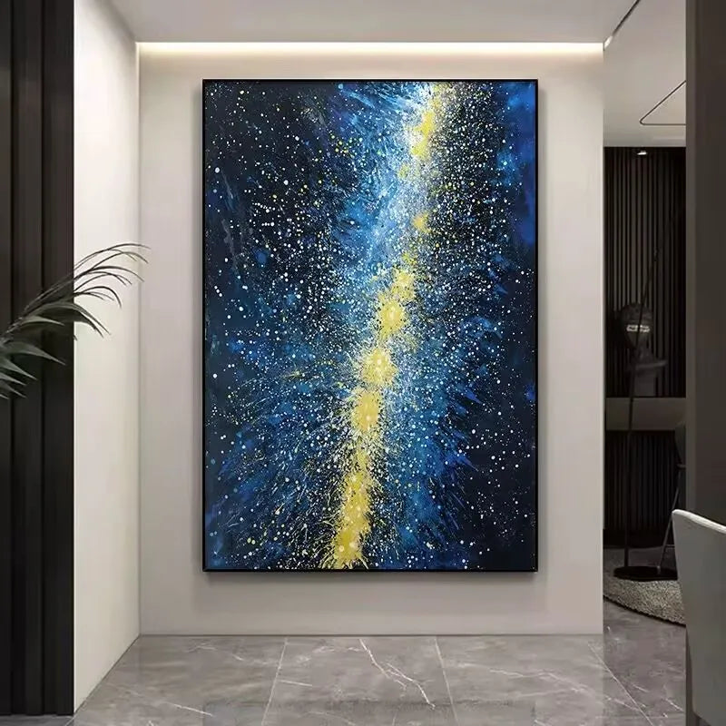 Abstract Stars Hand-Painted Oil Painting Canvas Wall Art