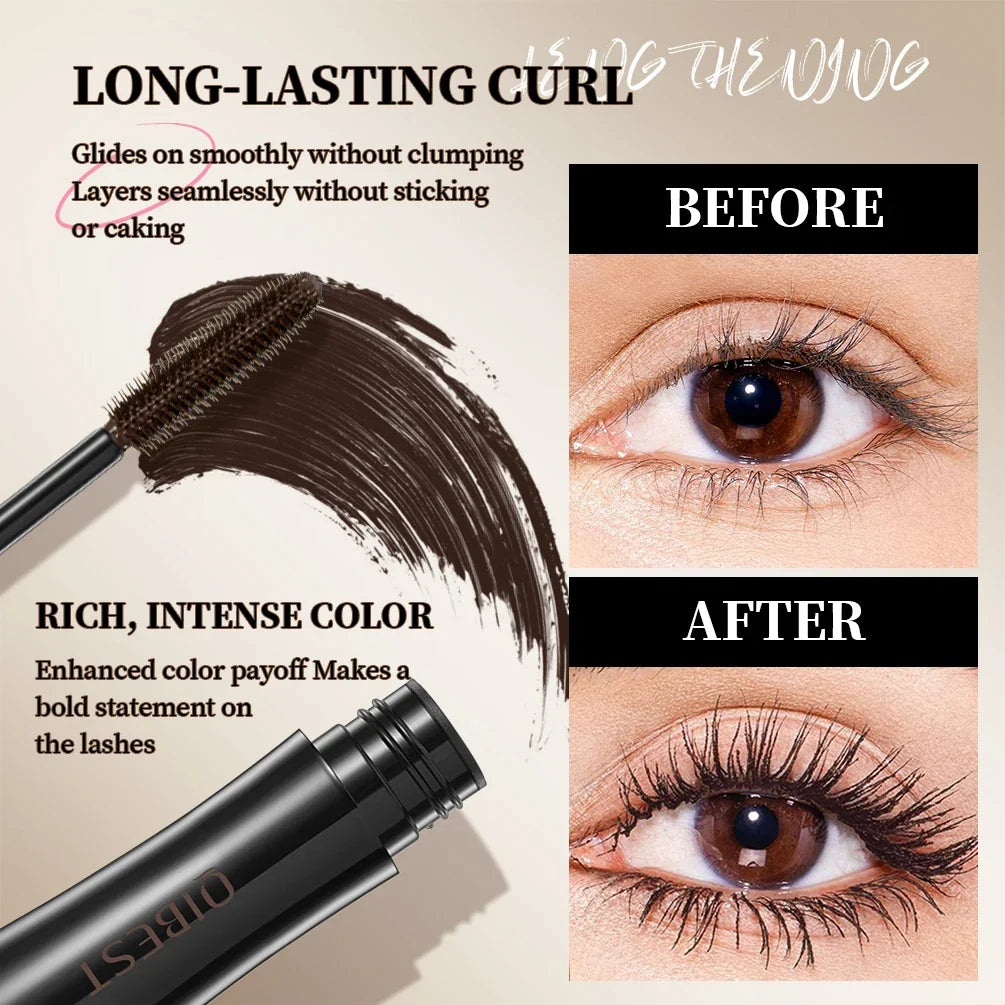 QIBEST 4D Silk Fiber Mascara – Waterproof & Colorful Lashes