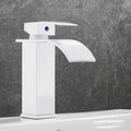 Pure White Waterfall Bathroom Basin Faucet | Single Handle