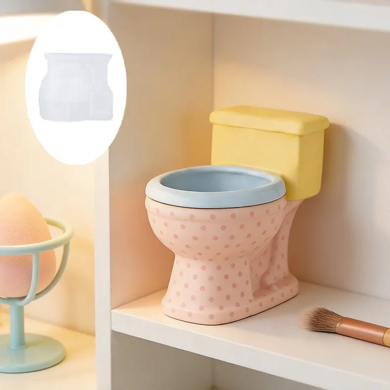 Creative Toilet Silicone Mold 3D Funny Candle Soap Making DIY