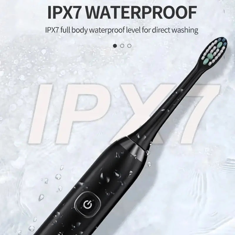Sonic Electric Toothbrush IPX7 Rechargeable | 5 Modes, 8 Heads