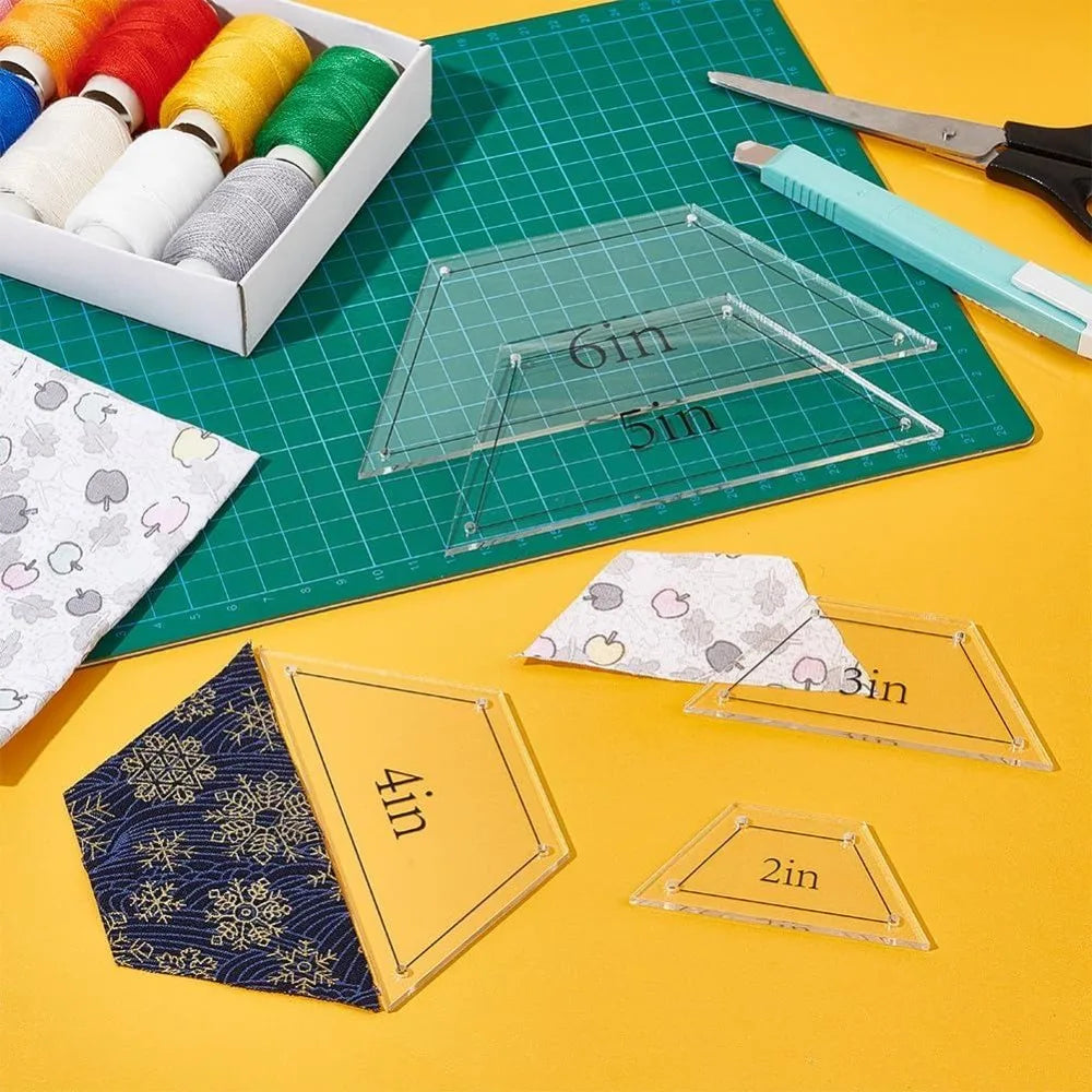 6-Pc Acrylic Quilting Half Template Rulers Set – 1 to 6 Inch