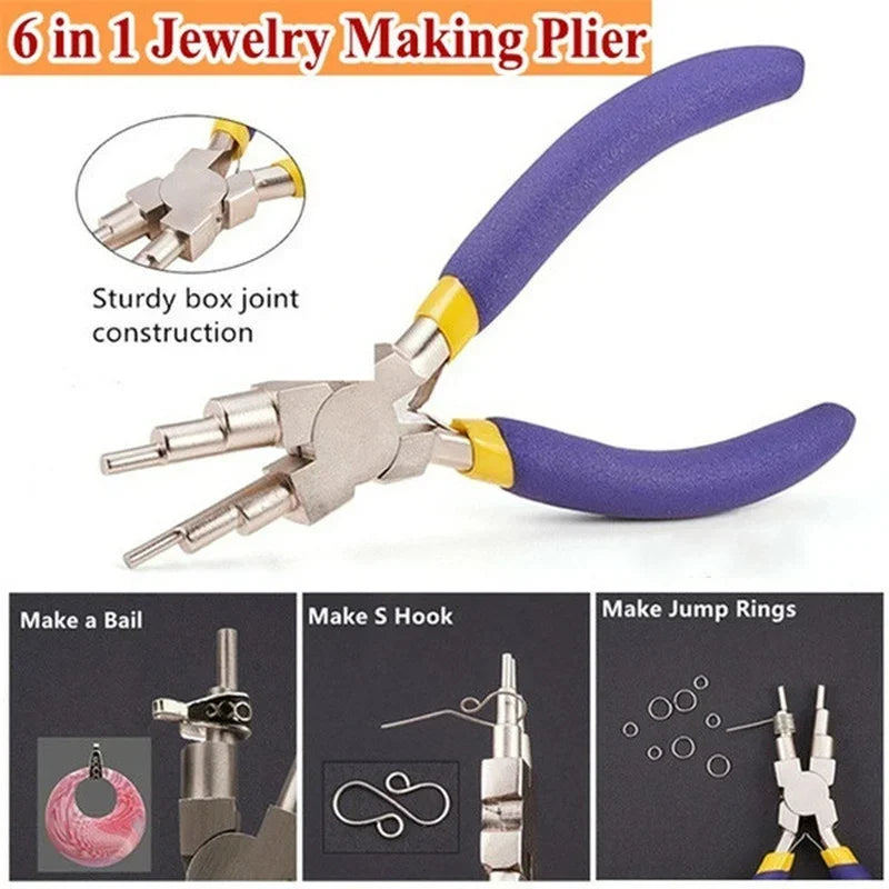 6-in-1 Bail Making Pliers | Carbon Steel Jewelry Round Nose Tool
