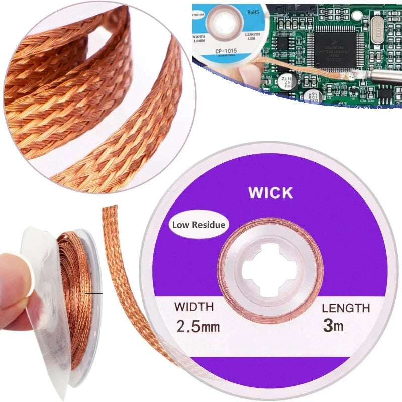 Copper Desoldering Braid Wick | Flux Solder Remover Mesh