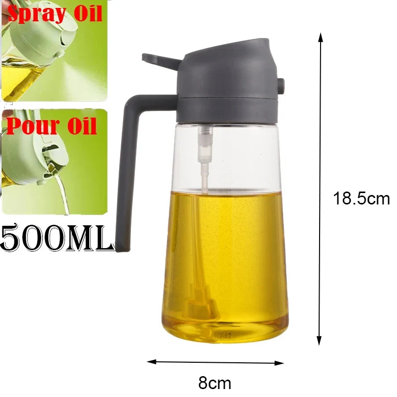 2-in-1 Oil Sprayer & Dispenser Bottle 500ml | BBQ & Air Fry