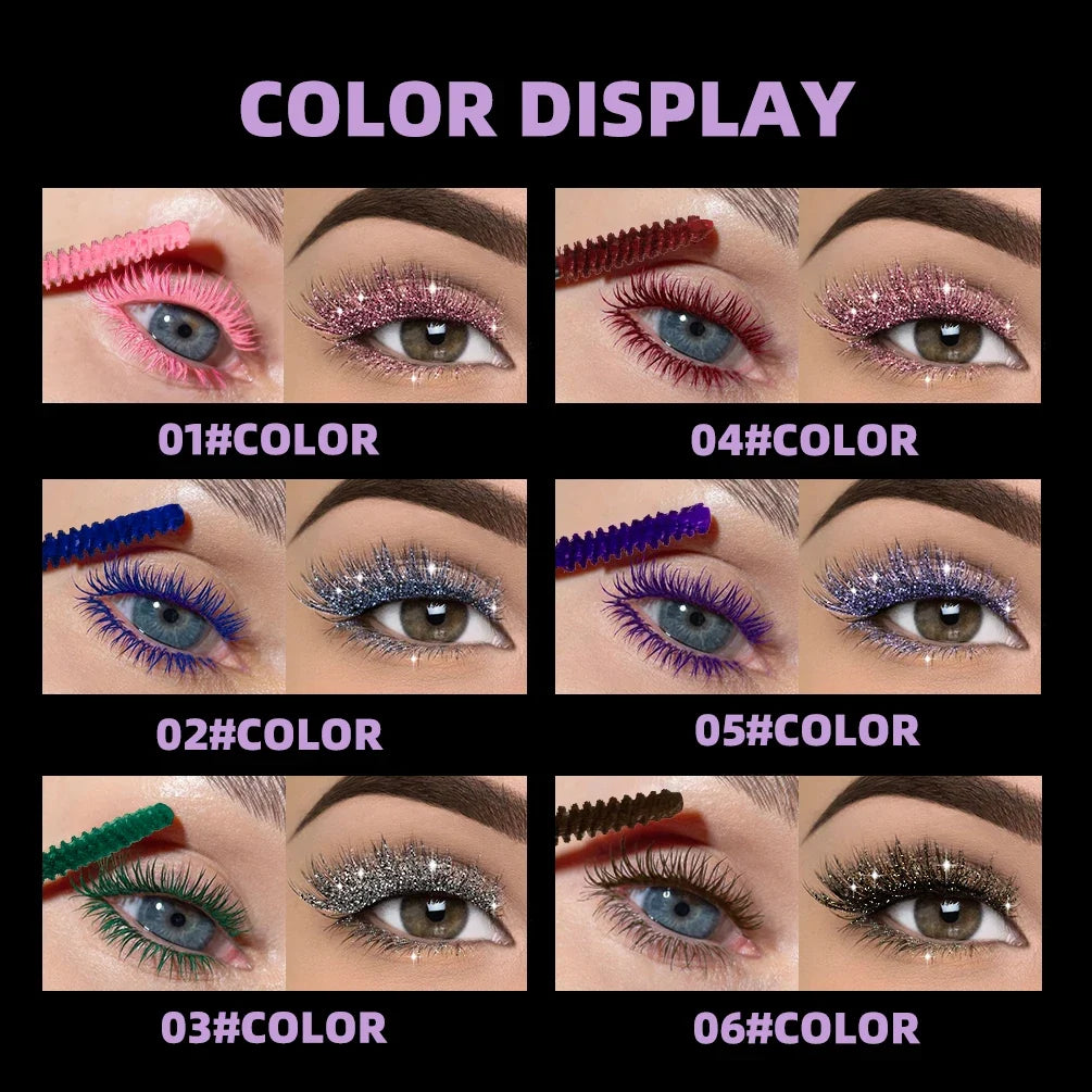 QiBest 2-in-1 Glitter & Color Mascara | Voluminous Lashes