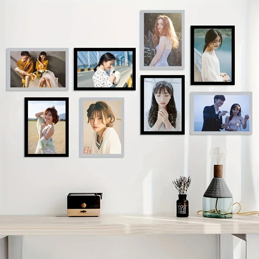 Magnetic Wall Frame Self-adhesive Removable Photos Notes Black White