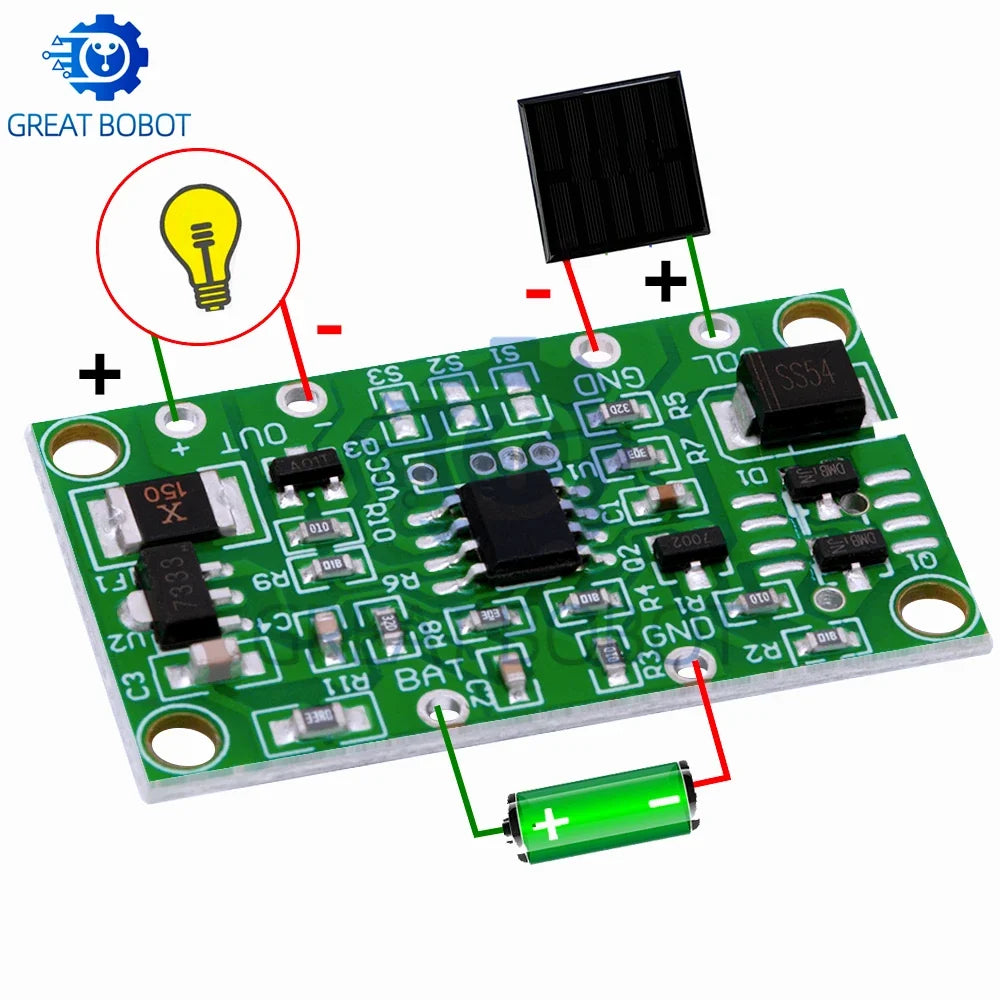 Solar PCBA Controller Board 3.7V 6V 12V 1A – Lawn & Garden Lights