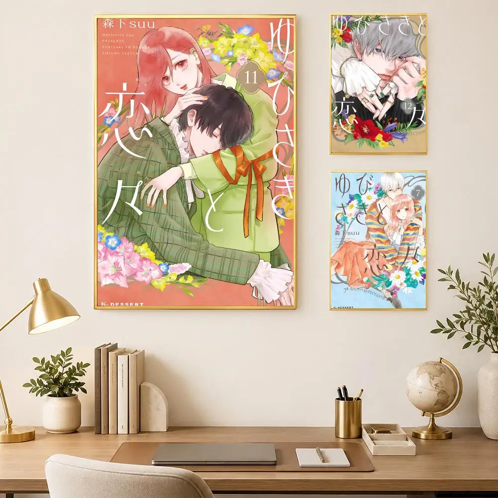 Yubisaki to Renren Anime Poster – Self-Stick HD Waterproof Wall Art
