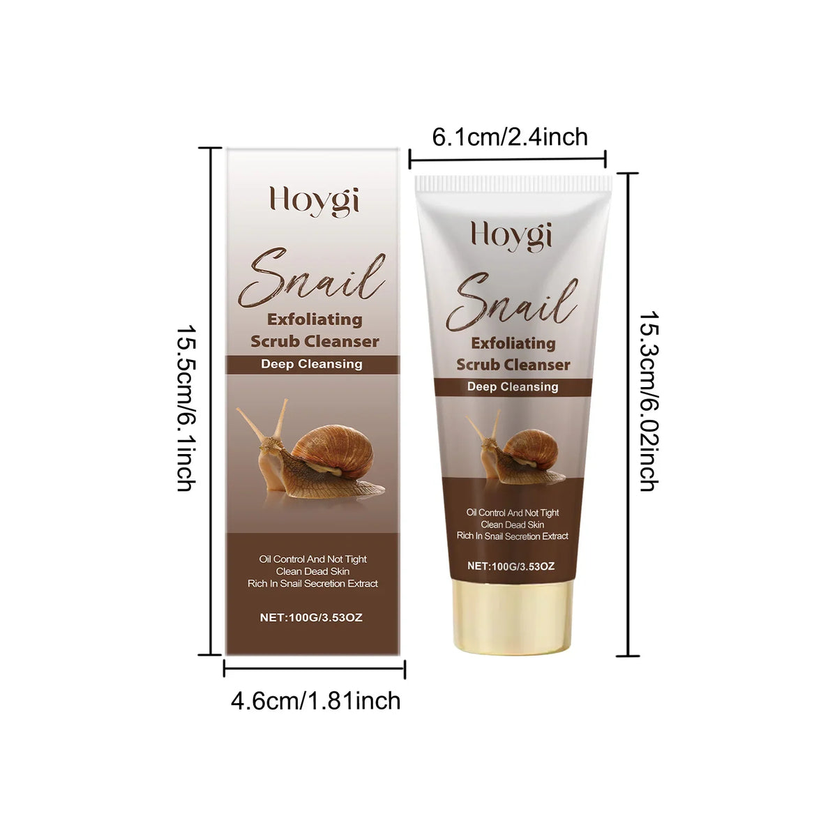 Hoygi Snail Mucin Exfoliating Face Wash – Hyaluronic Acid