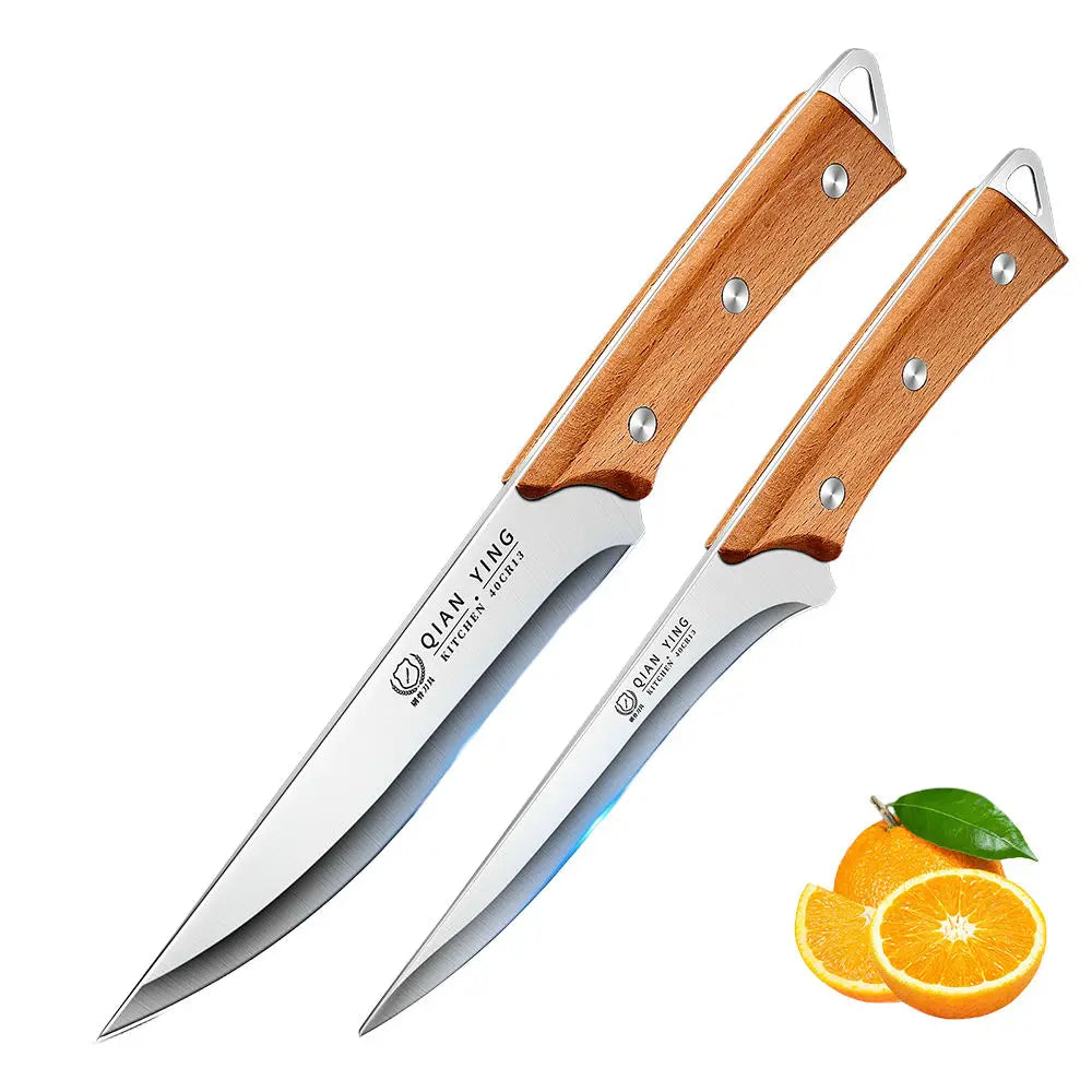 Stainless Steel Fillet & Boning Knife – Wooden Handle Chef Knife