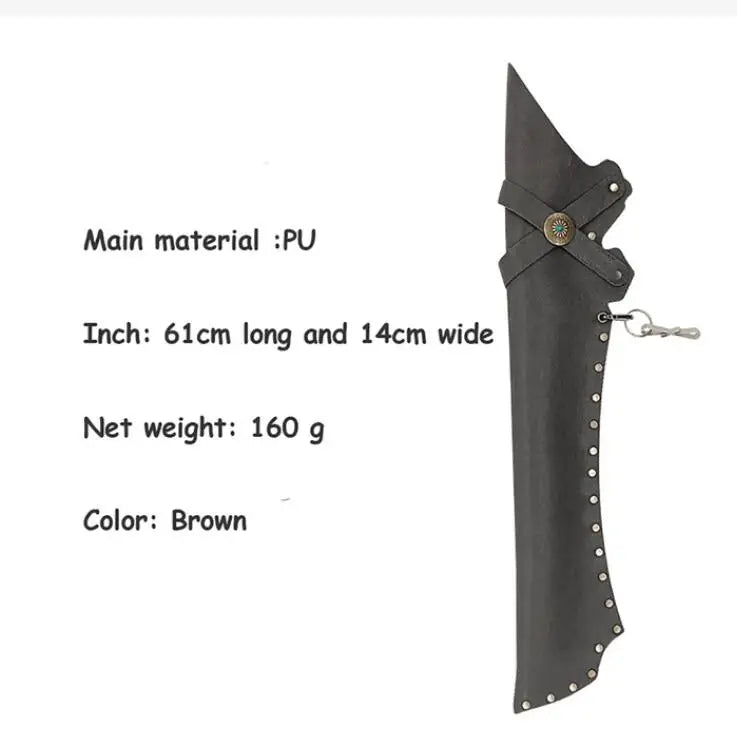 PU Leather Arrow Quiver Archery Bag Brown Black Retro Hunting