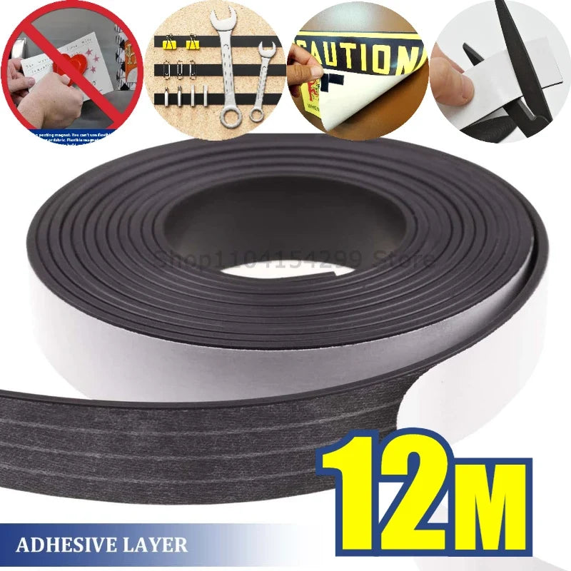 Self-Adhesive Magnetic Tape Strips | Flexible Rubber Magnets DIY