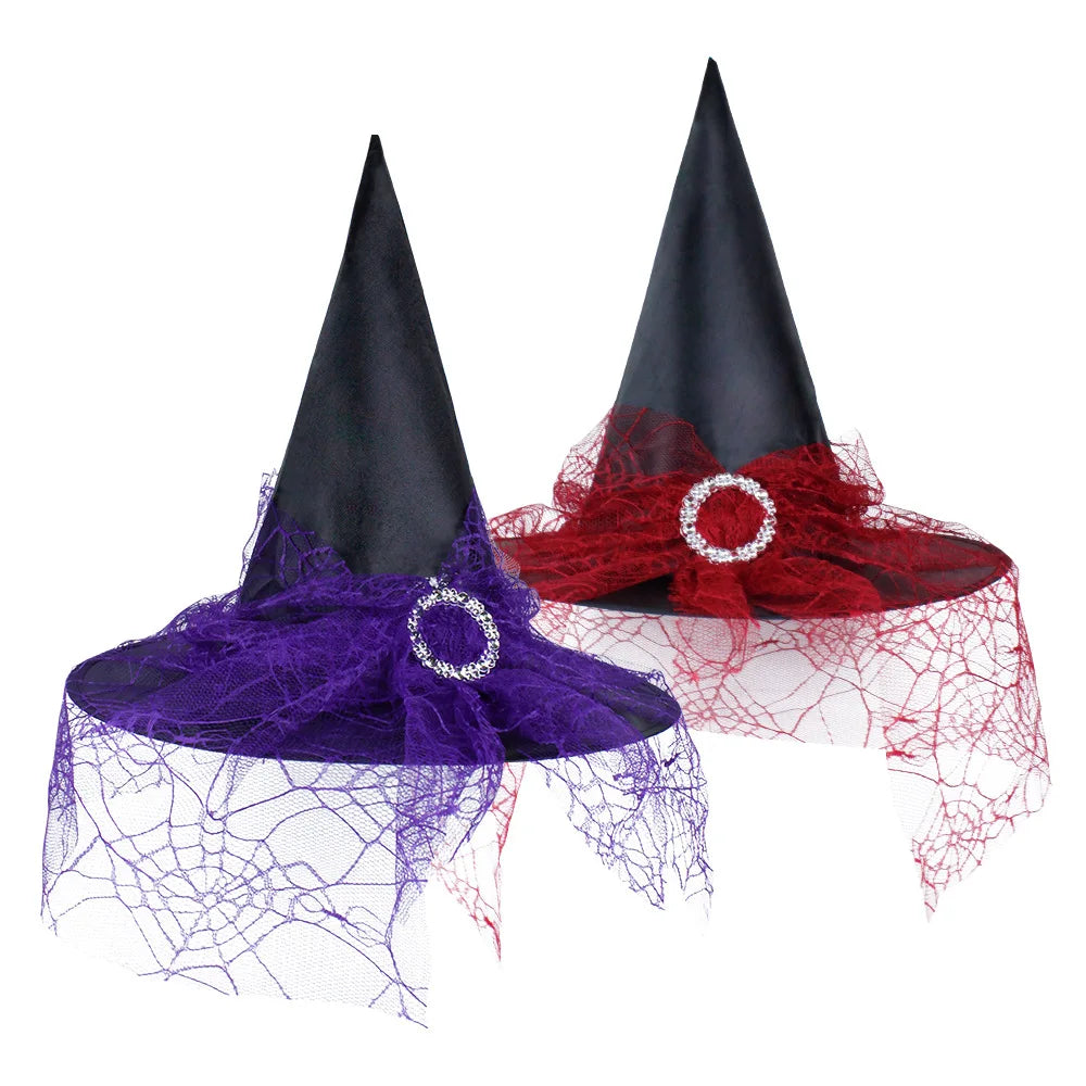 Lace Mesh Witch Hat – Unisex Halloween Costume Cap