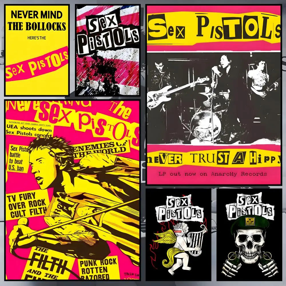 Sex Pistols Waterproof PVC Wall Poster – Peel & Stick HD Art