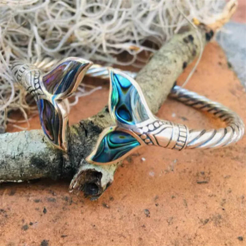 Mermaid Tail Bangle Bracelet – Adjustable Zinc Alloy Cuff