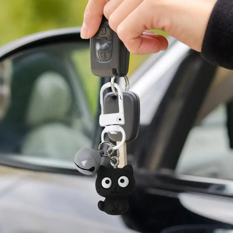 Cat Key Rings Car Keys Black White Keychain Charm Keyring Pendant