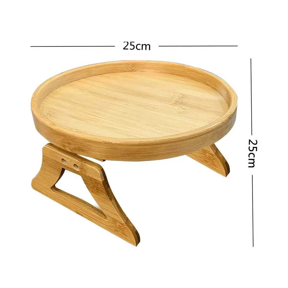 Wooden Clip-On Couch Arm Tray Table – 25cm Side Table